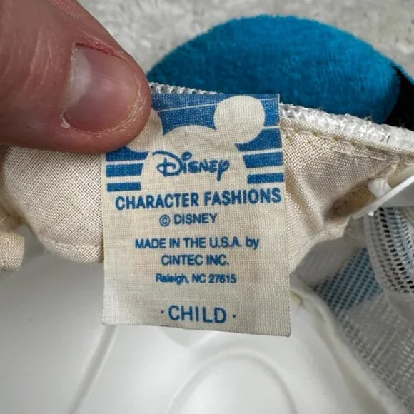 VTG 1980s Donald Duck Snapback Hard Billed Hat Child Disney Character Fashions - Picture 8 of 9